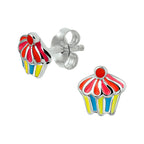 Ohrstecker Cupcake Silber rhodiniert