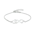 Armband Unendlichkeit und Herz 16 + 3 cm Silber rhodiniert