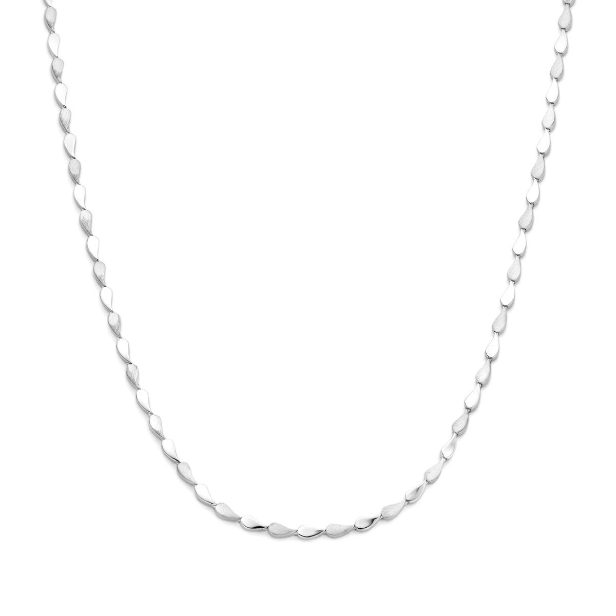 collier poli/mat 3,7 mm 45 cm zilver gerhodineerd