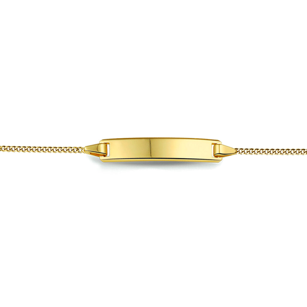 9k graveerarmband gourmet plaat 5,0 mm 9K geel