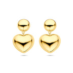 Ohrhänger Herzchen 32 mm 1 Mikron vergoldet (Gelbgold)