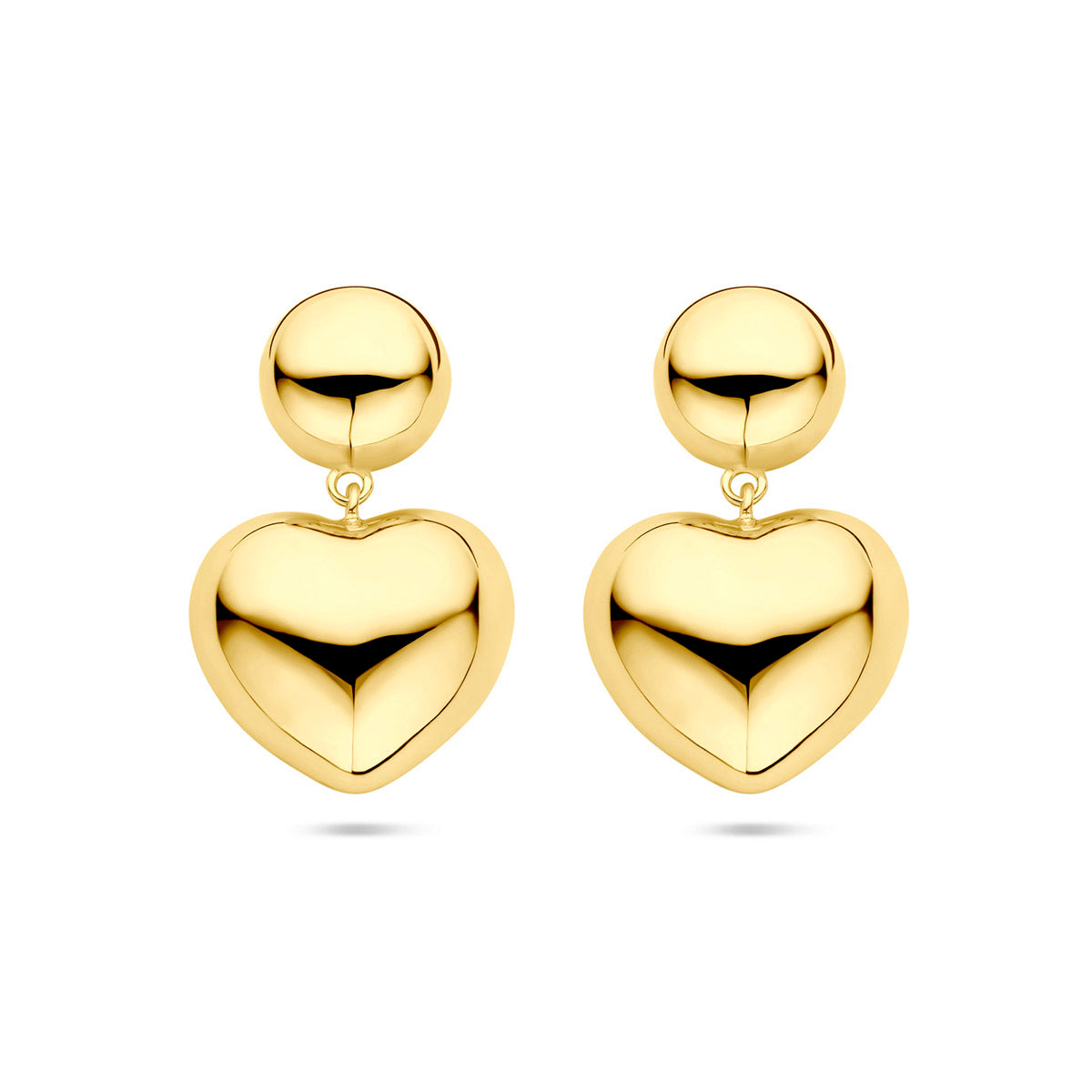 Ohrhänger Herzchen 32 mm 1 Mikron vergoldet (Gelbgold)