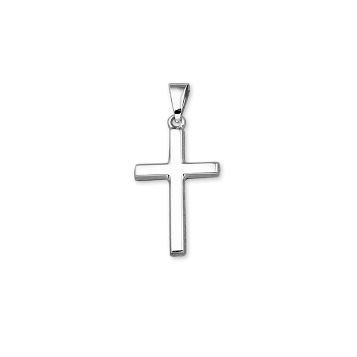 Anhänger Kreuz 19,5 mm 14K Weißgold