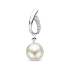 hanger parel en zirkonia 26 mm zilver gerhodineerd