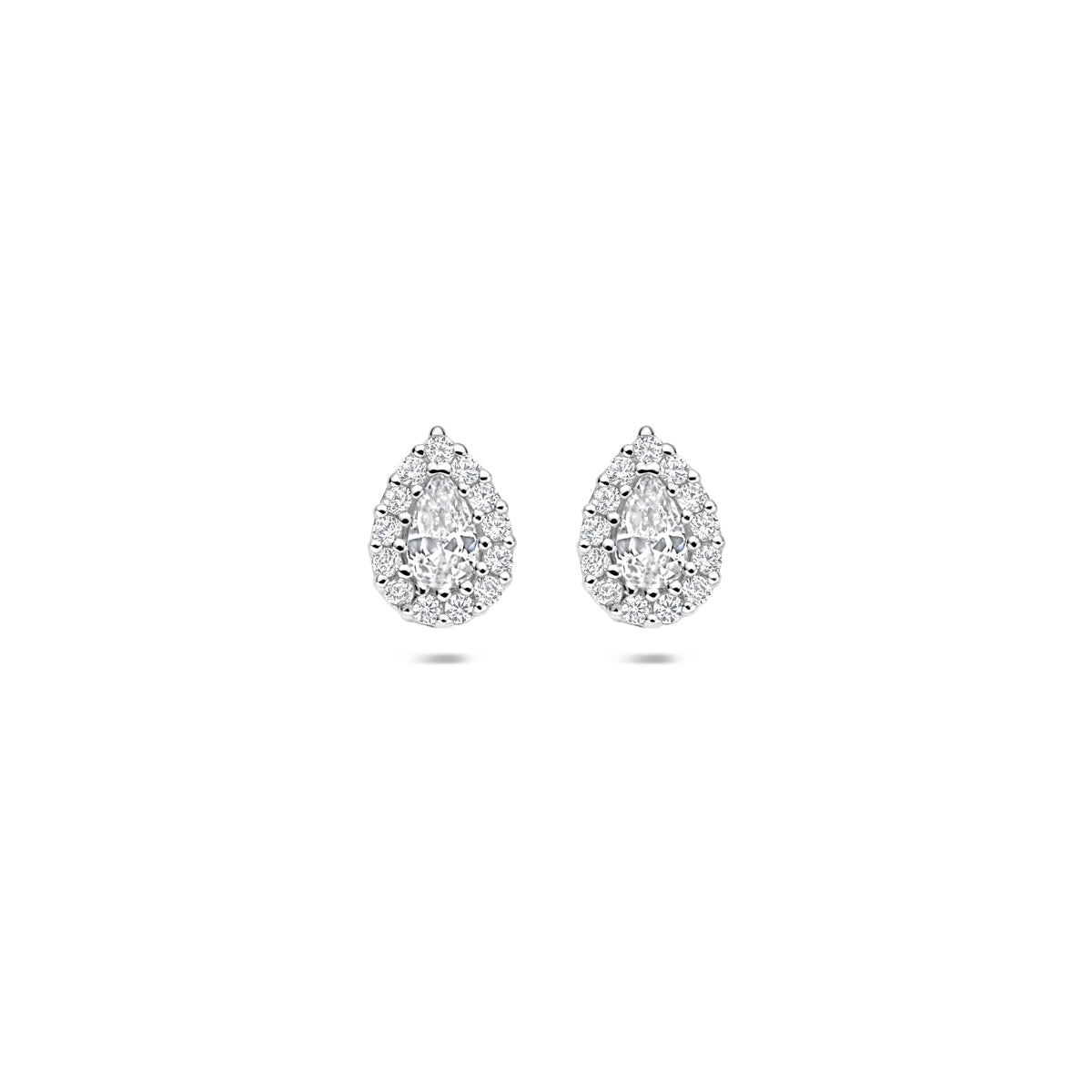 oorknoppen zirkonia 8,5 mm zilver gerhodineerd