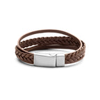 Armband Leder braun 12 mm Edelstahl