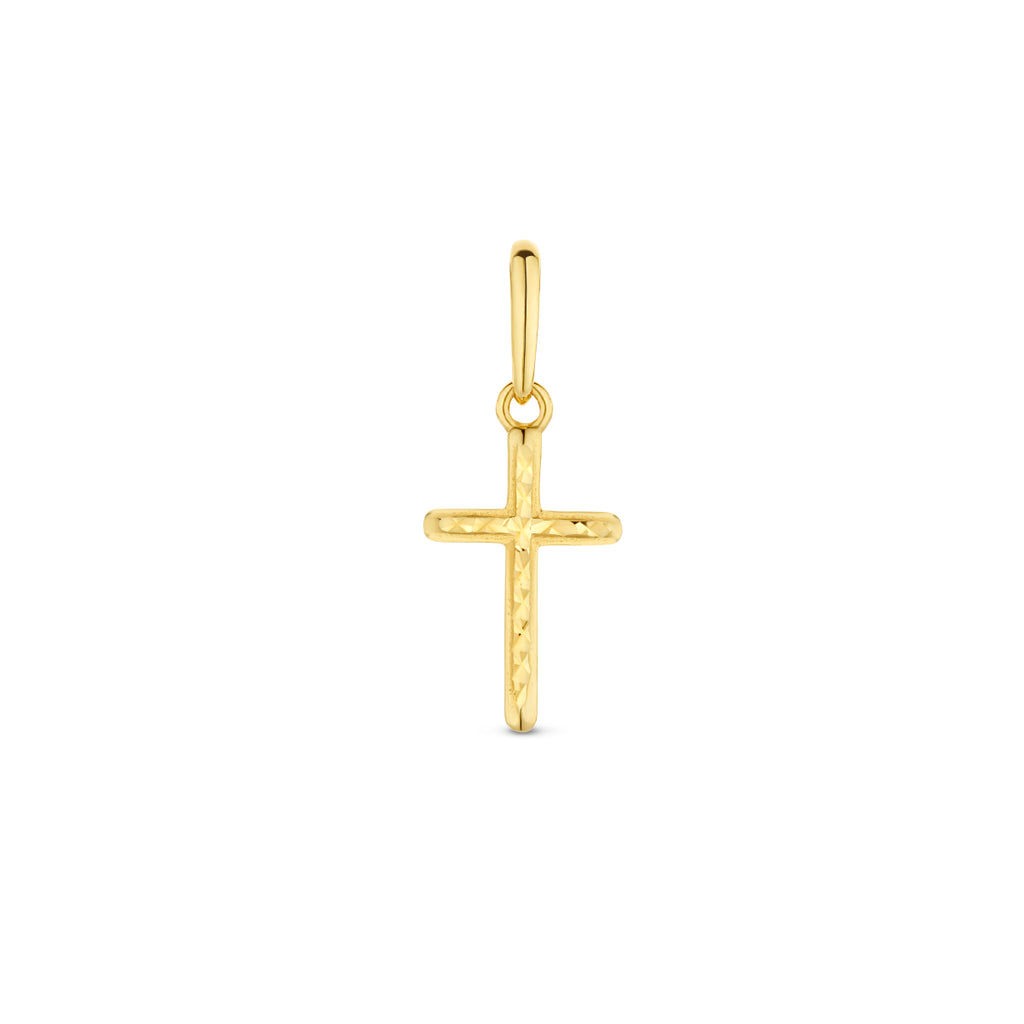hanger kruis gediamanteerd 14K geelgoud
