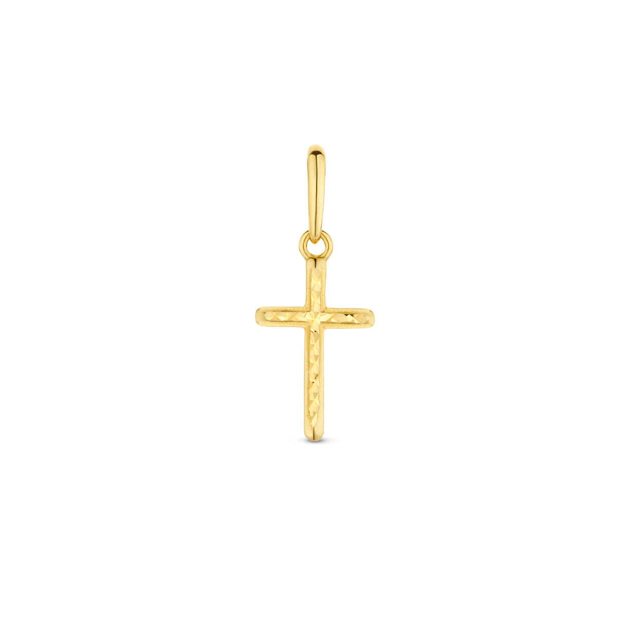 hanger kruis gediamanteerd 14K geelgoud