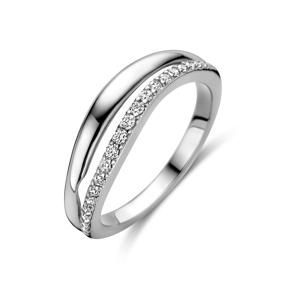 Ring Zirkonia Silber rhodiniert