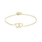 9k Armband Herzen 16,5 - 17,5 - 18,5 cm 9K Gelb