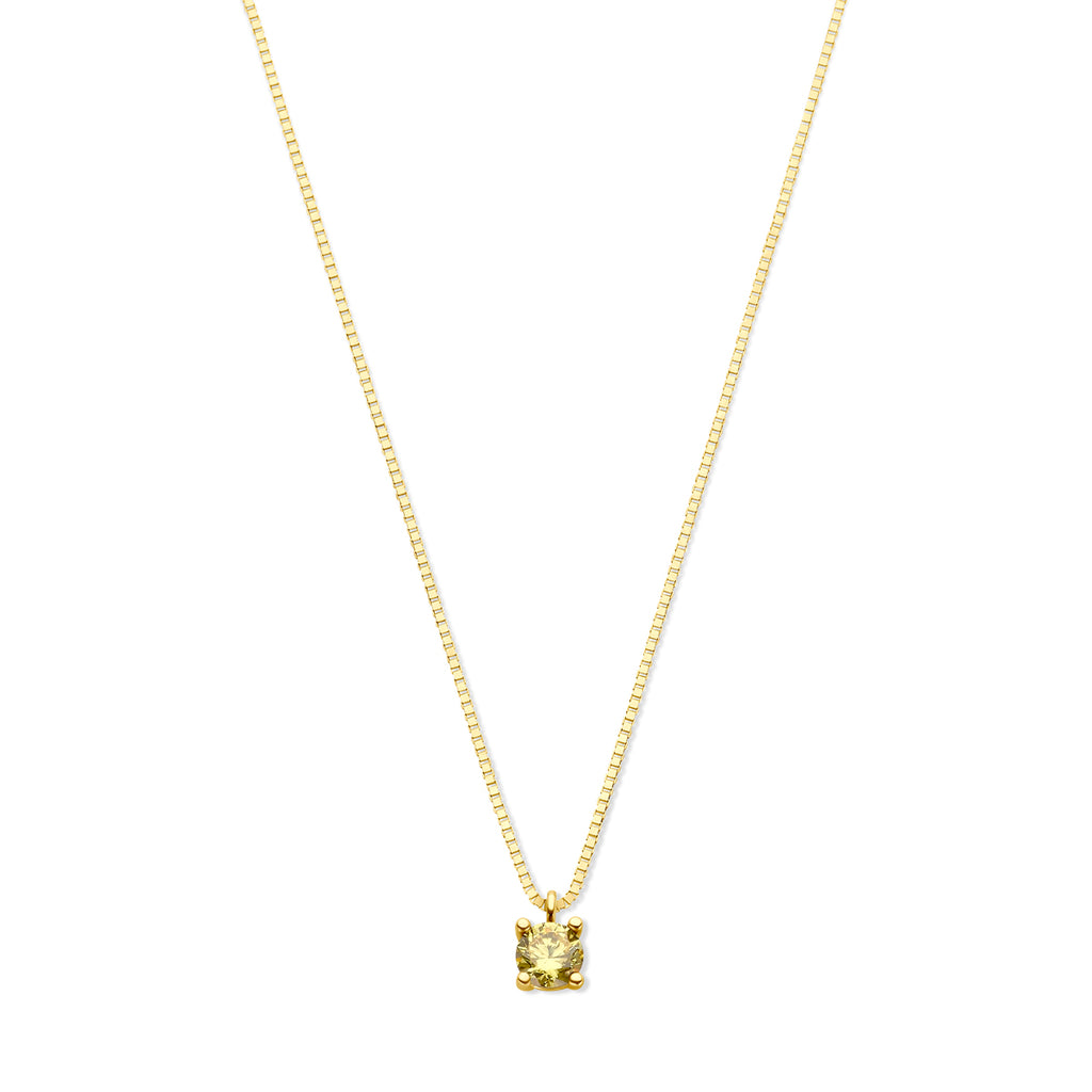 Halskette mit synth. Geburtsstein 42 + 2 cm 14K Gelbgold
