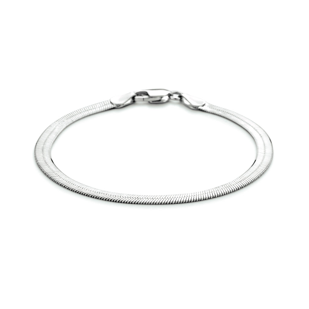 Armband flach 4,5 mm Silber rhodiniert