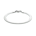 Armband flach 4,5 mm Silber rhodiniert
