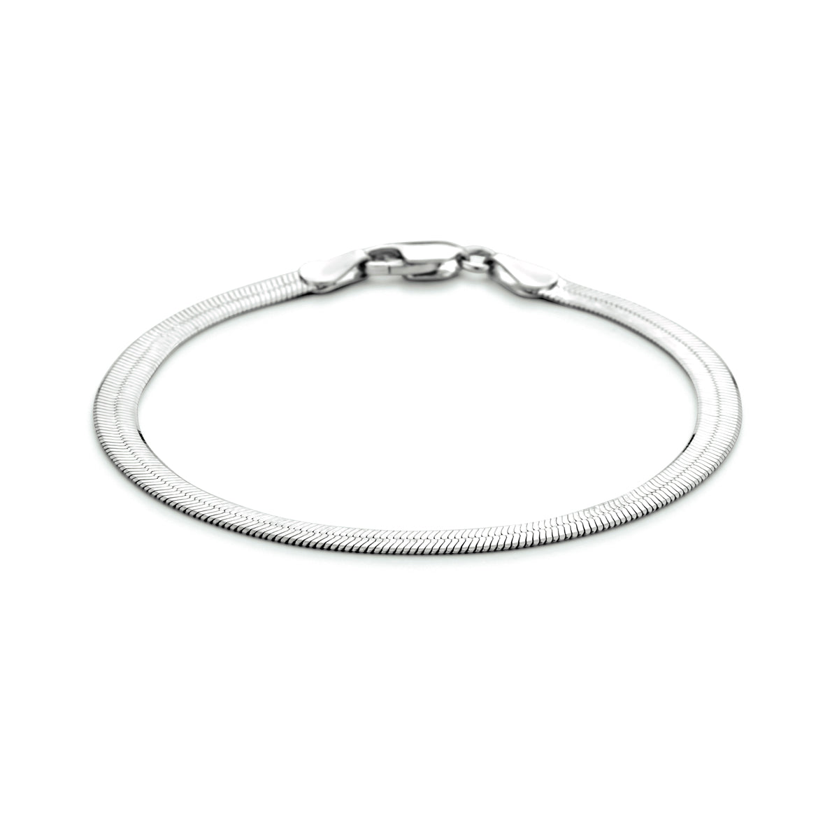 Armband flach 4,5 mm Silber rhodiniert