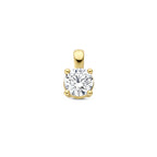 hanger lab grown diamant 0.10ct g vs 7 mm 14K geelgoud