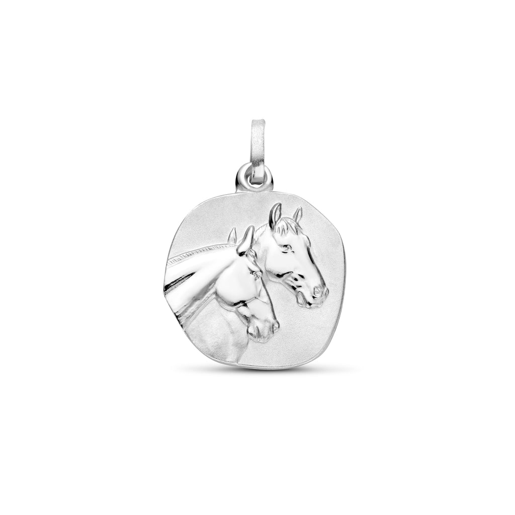 hanger paard poli/mat 22 mm zilver gerhodineerd