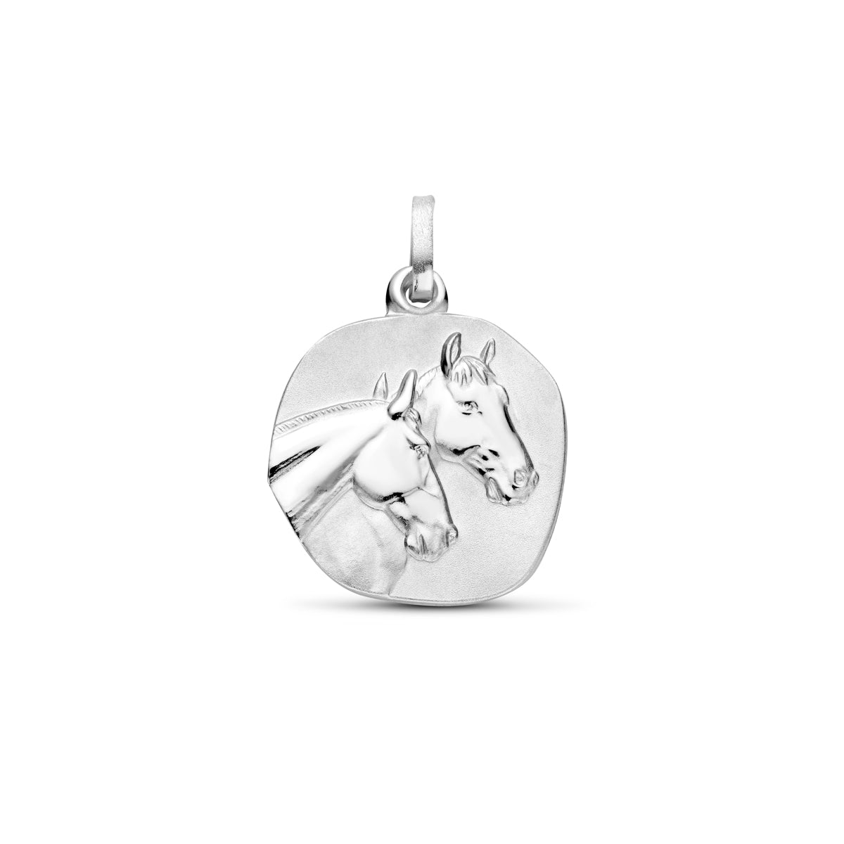 hanger paard poli/mat 22 mm zilver gerhodineerd