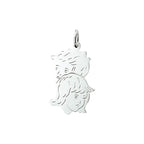 hanger jongen en meisje 23 mm zilver wit