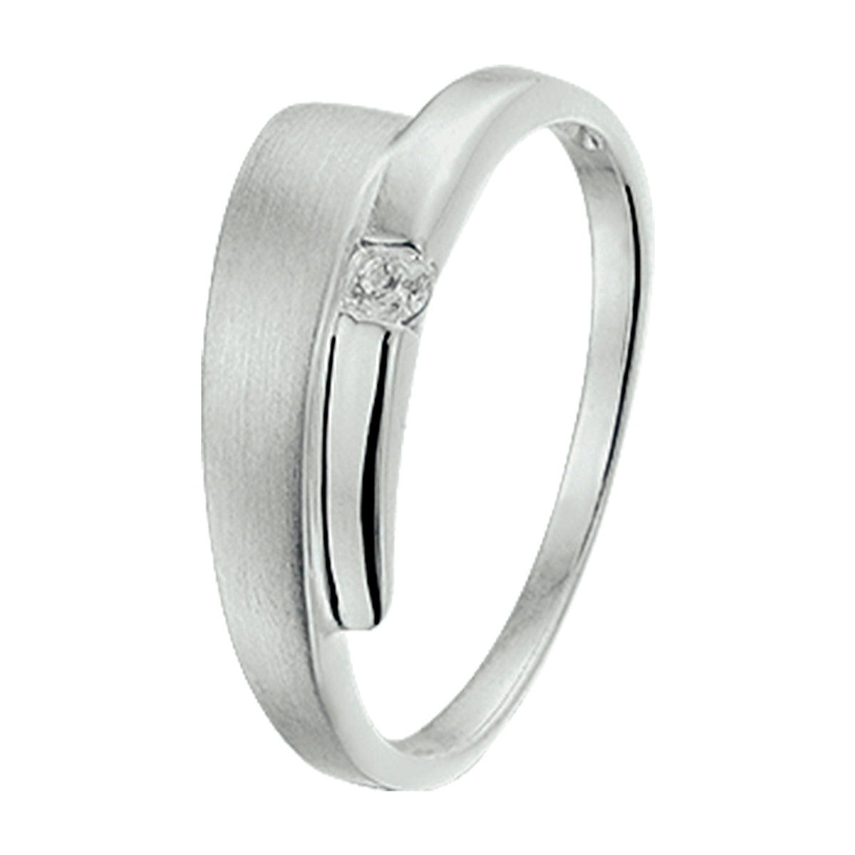 Ring Zirkonia Poly/Silber matt rhodiniert