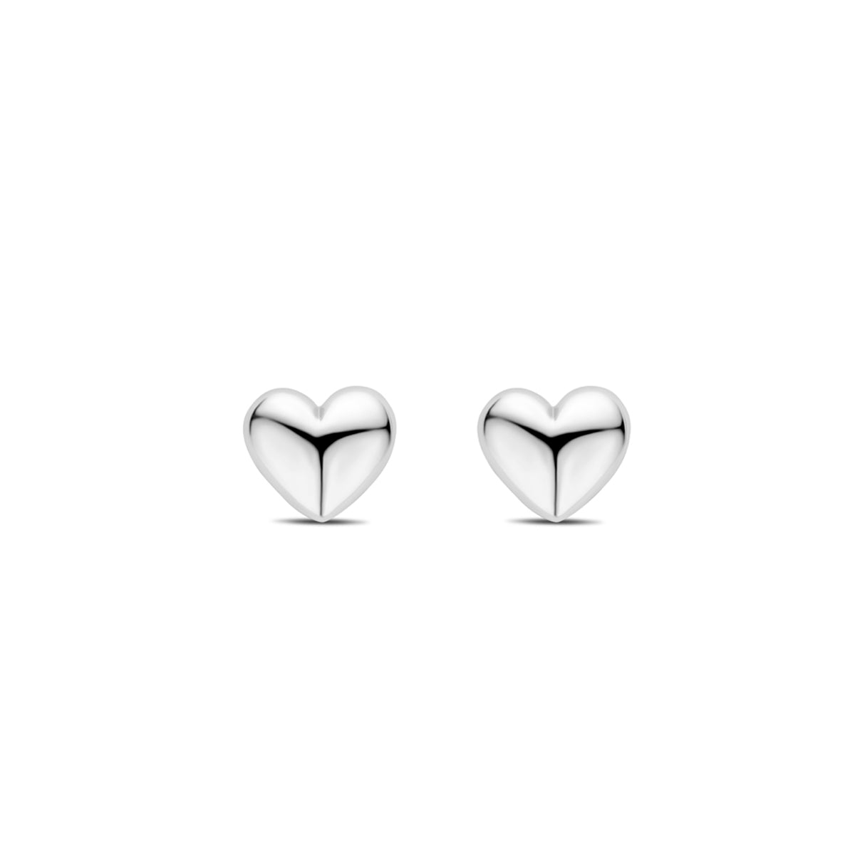 Ohrstecker Herz 6 mm Silber rhodiniert
