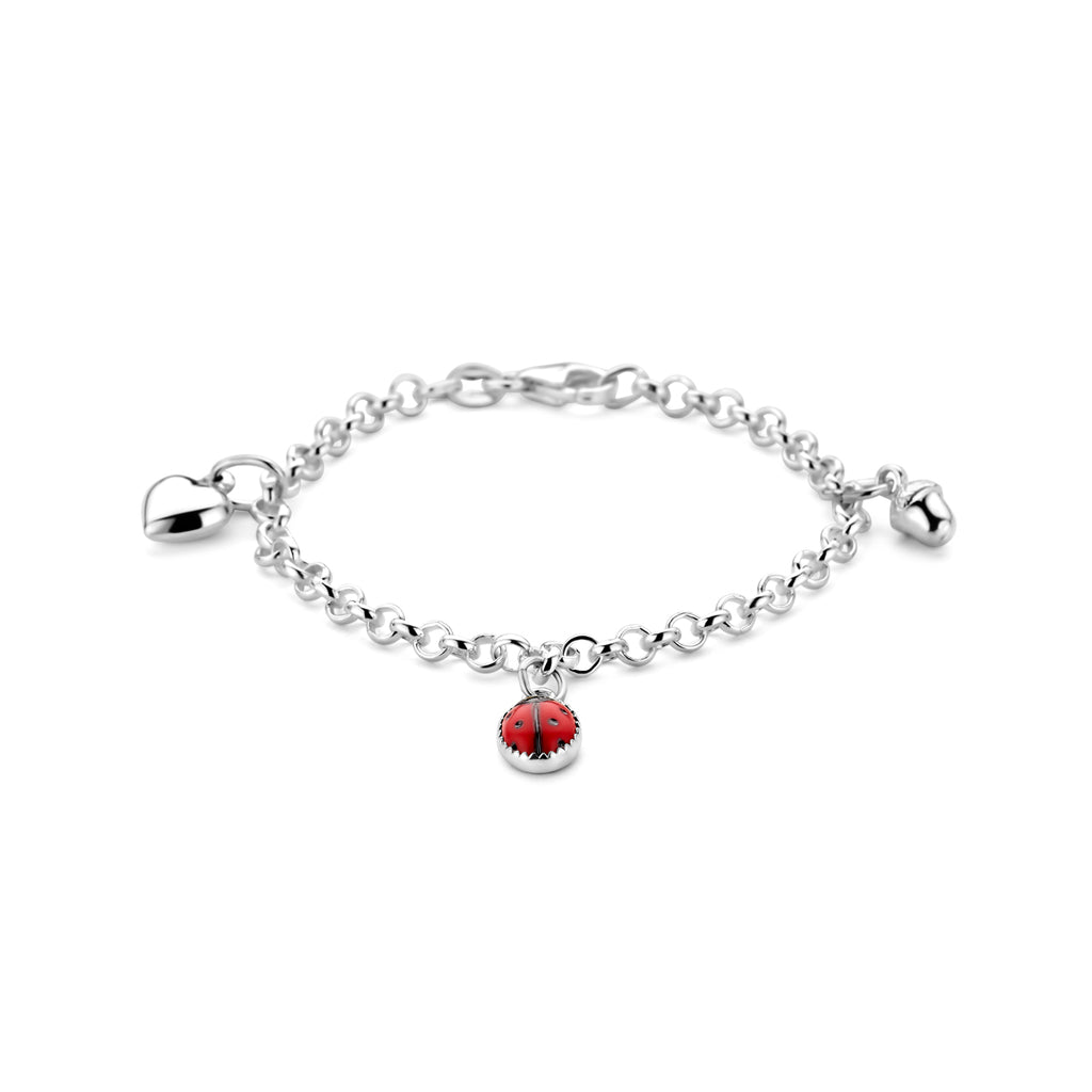 Armband verschiedene Charms 15 cm silberweiß