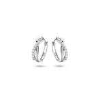 klapoorringen zirkonia 12,5 mm 14K witgoud
