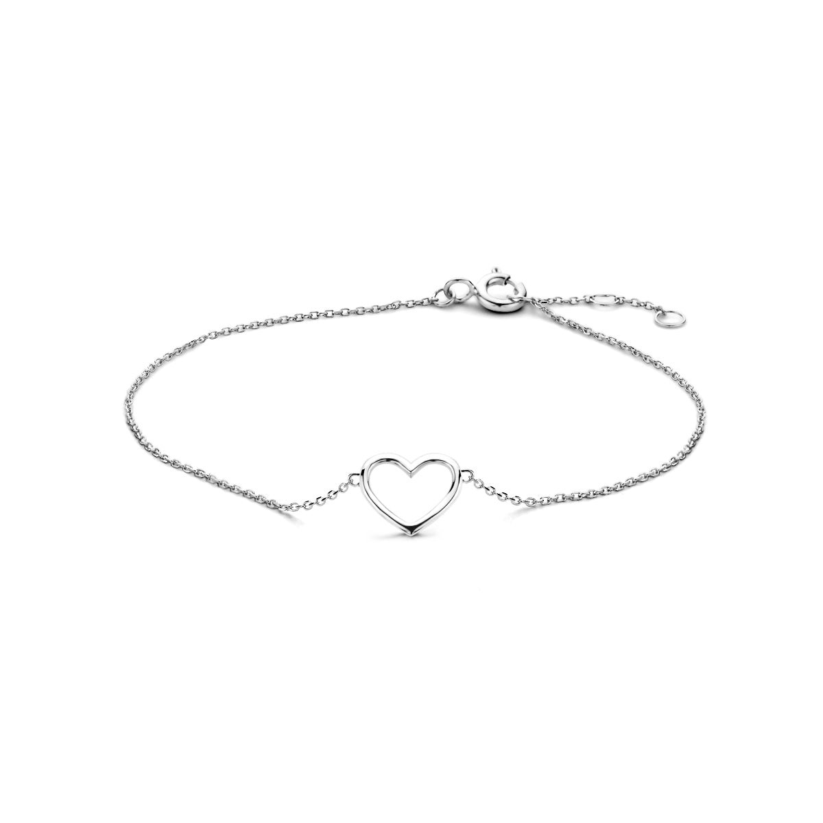 Armband Herz 16 - 17 - 18 cm 14K Weißgold