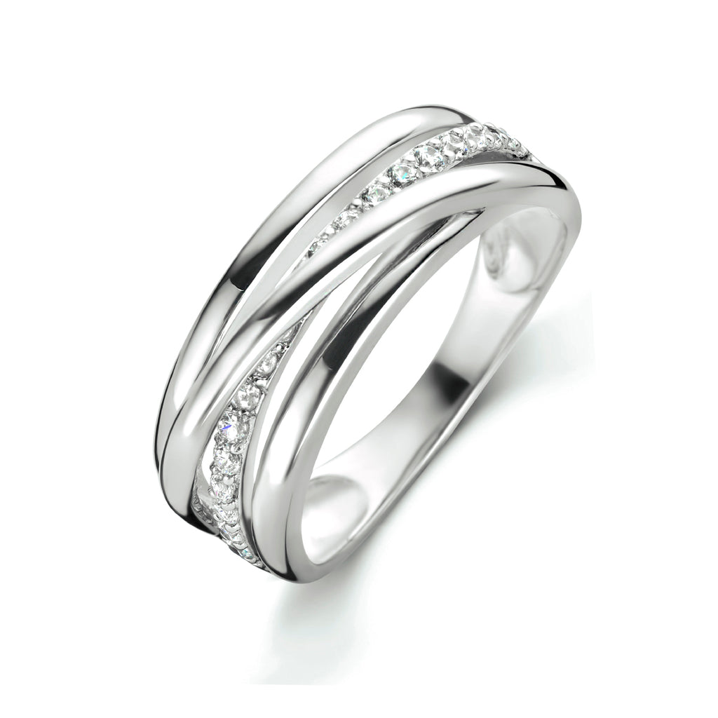 Ring Zirkonia Silber rhodiniert