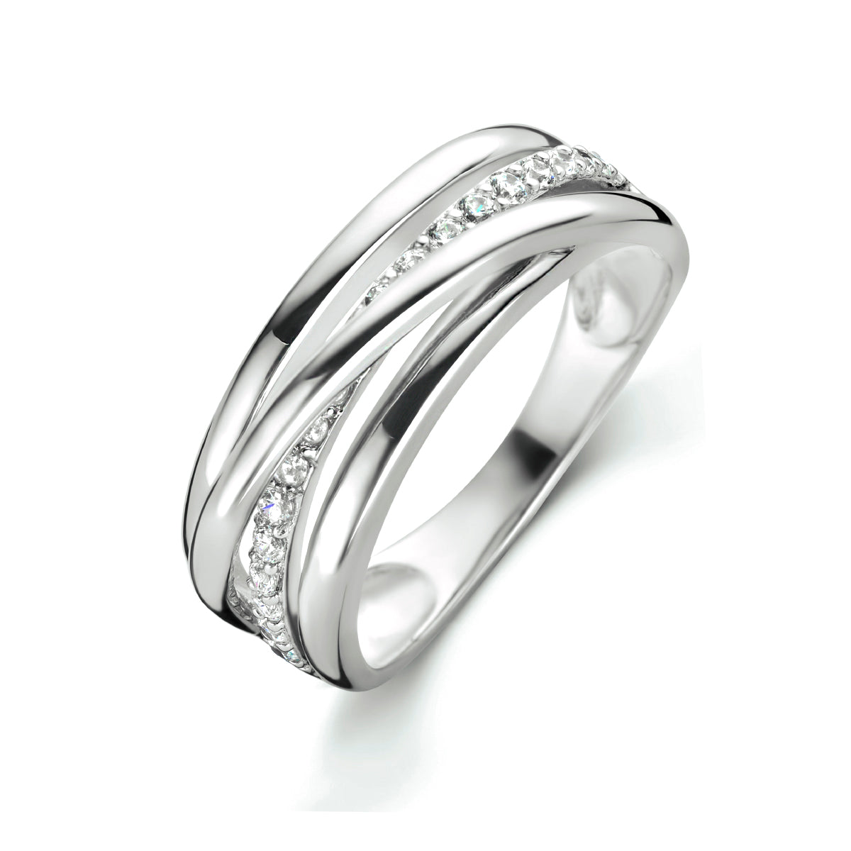 Ring Zirkonia Silber rhodiniert