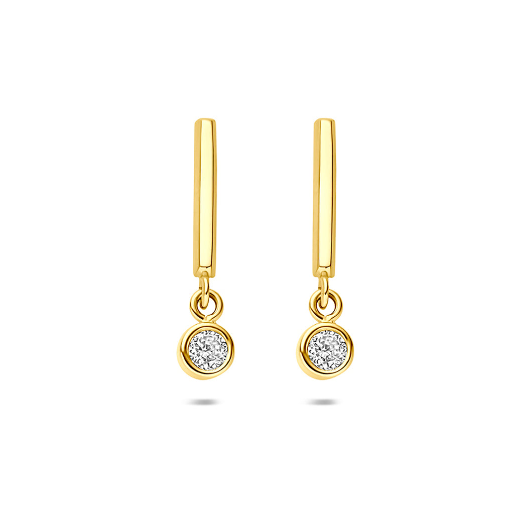 Ohrhänger Zirkonia 17,5 mm 14K Gelbgold