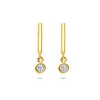 Ohrhänger Zirkonia 17,5 mm 14K Gelbgold