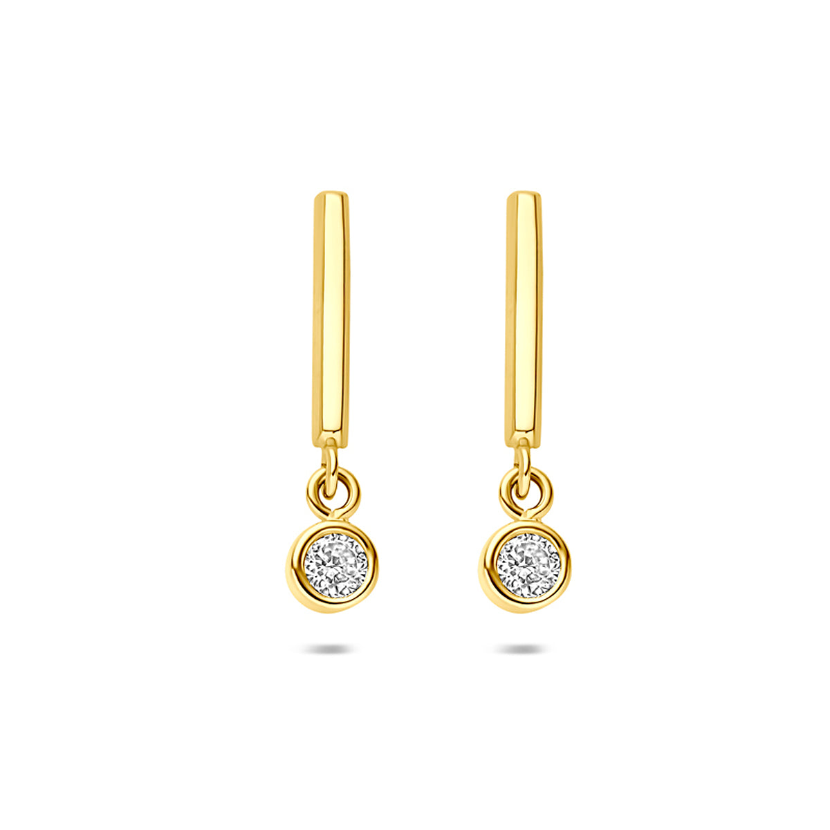 Ohrhänger Zirkonia 17,5 mm 14K Gelbgold