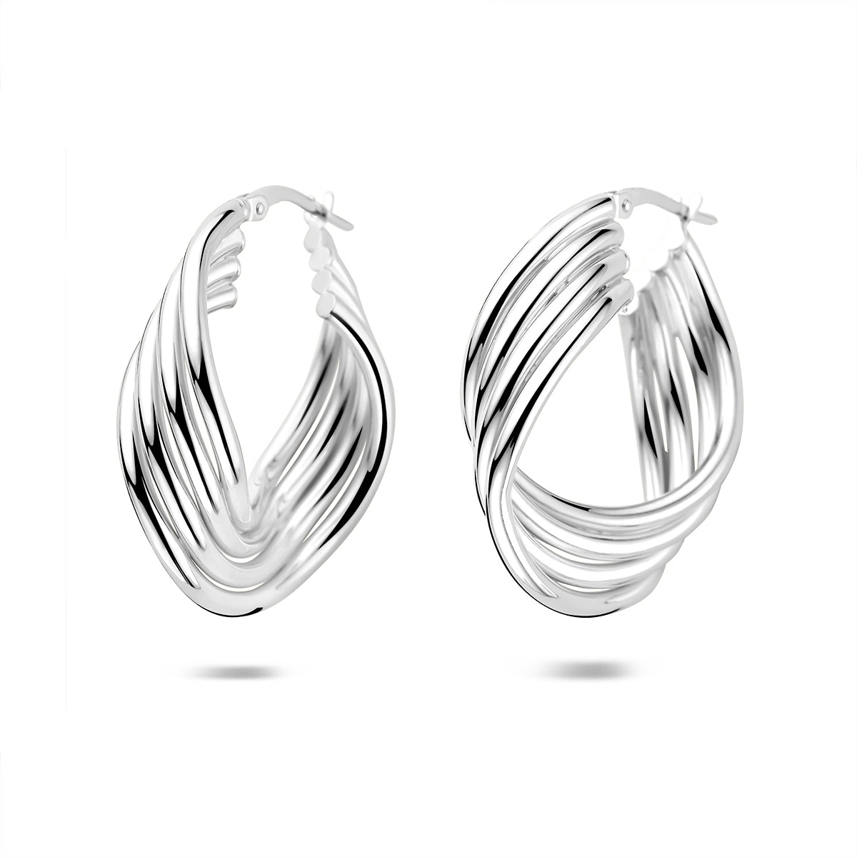 oorringen 31,5 mm zilver gerhodineerd