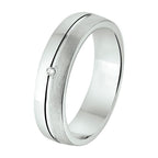 Ring A302 – 5 mm – 0,01 ct H SI Silber rhodiniert