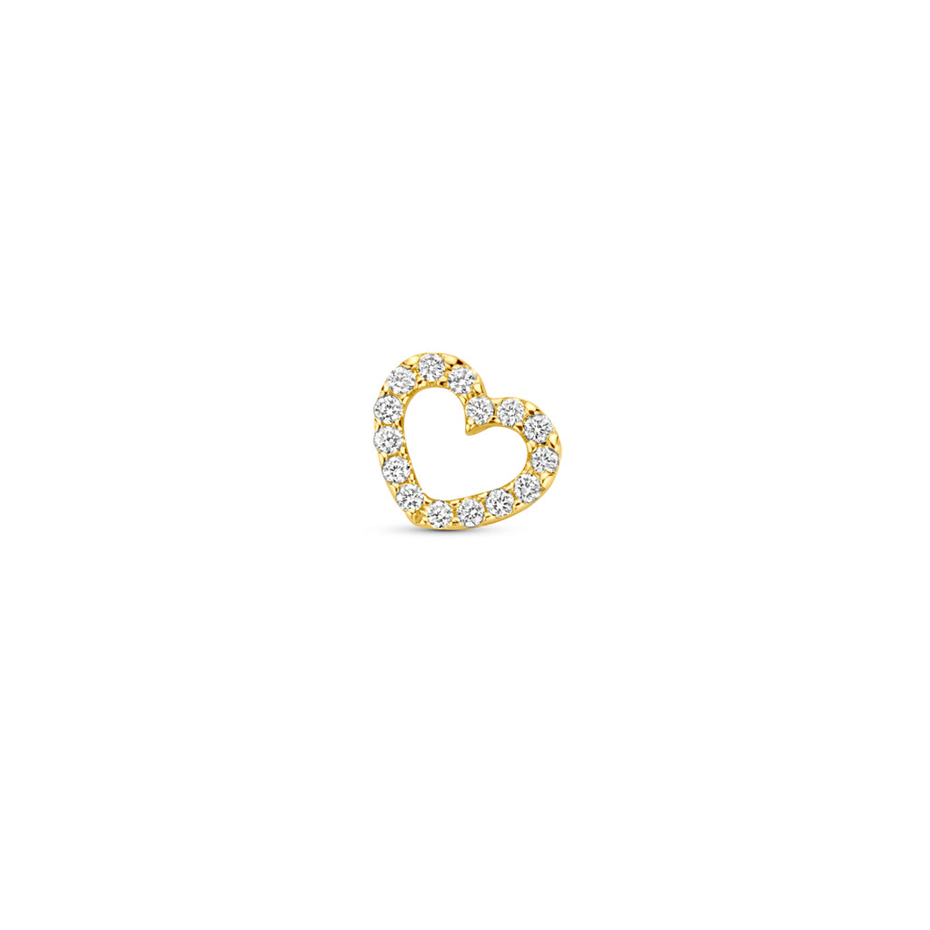 Anhänger Herz Diamant 0.04ct H SI 5 mm 14K Gelbgold