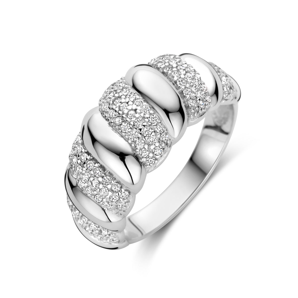 Ring Zirkonia Silber rhodiniert