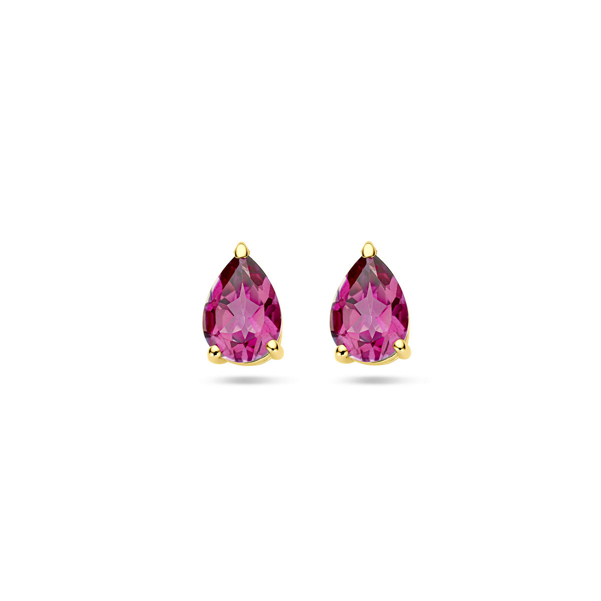 Ohrstecker rosa Topas 14K Gelbgold
