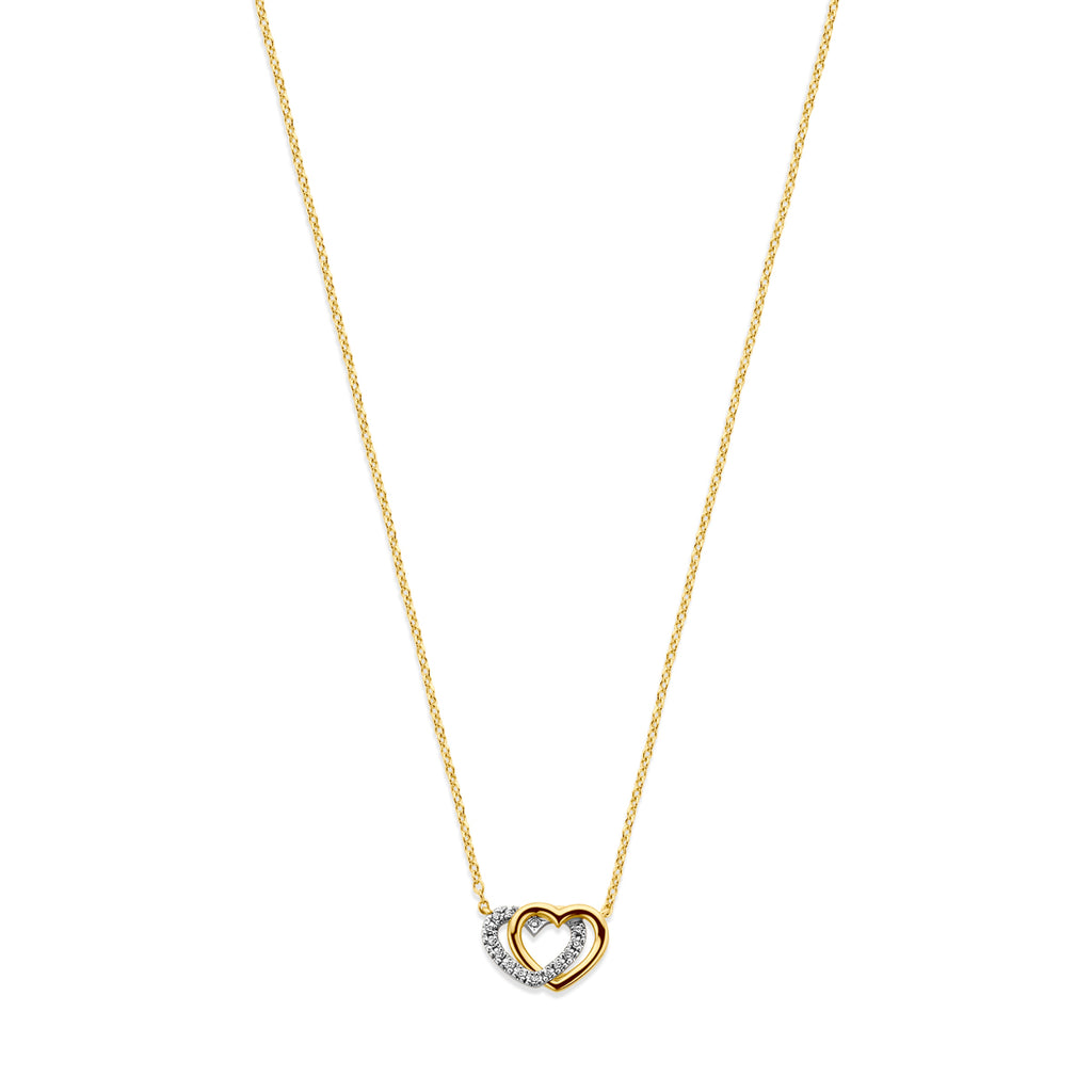 collier hartjes diamant 0.04ct h si 41 - 43 - 45 cm 14K geelgoud