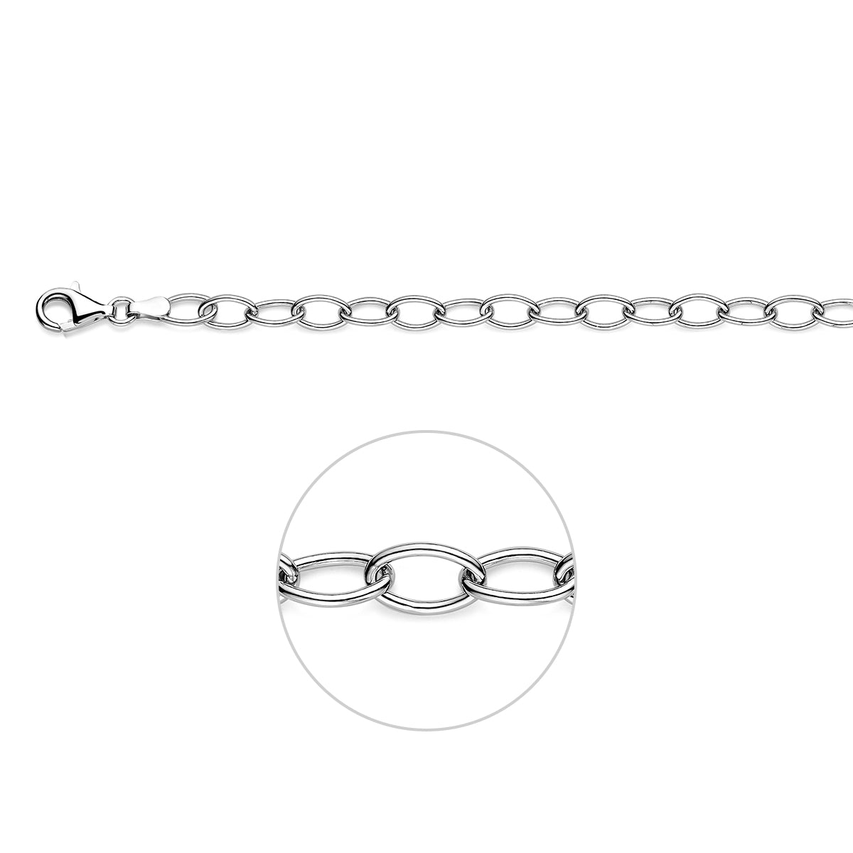 Ankerkette 5,2 mm Silber rhodiniert