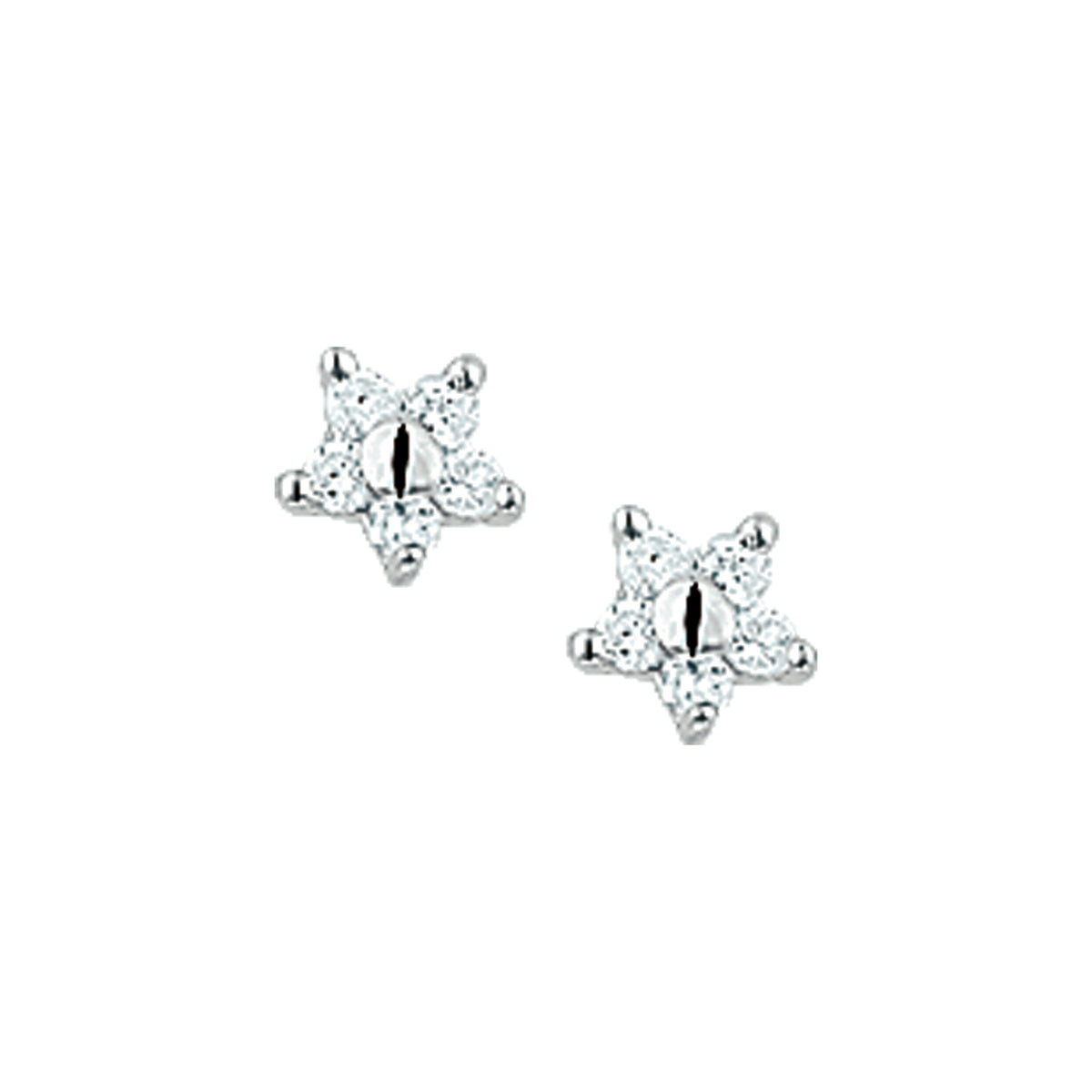 Ohrstecker Stern Zirkonia Silber rhodiniert
