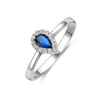 Ring Saphir Zirkonia Silber rhodiniert