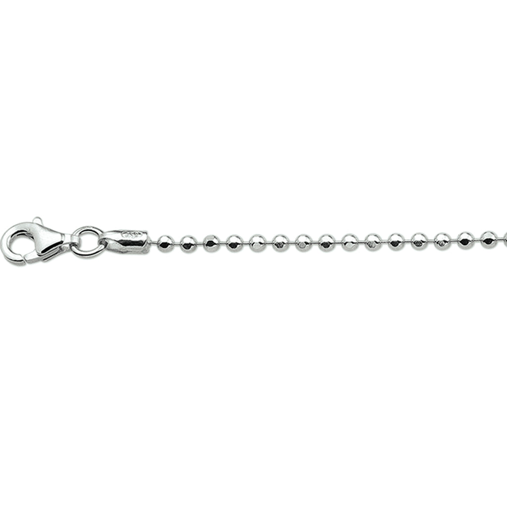 Fußkettchen diamantiert Kugeln 24 + 2 cm Silber rhodiniert