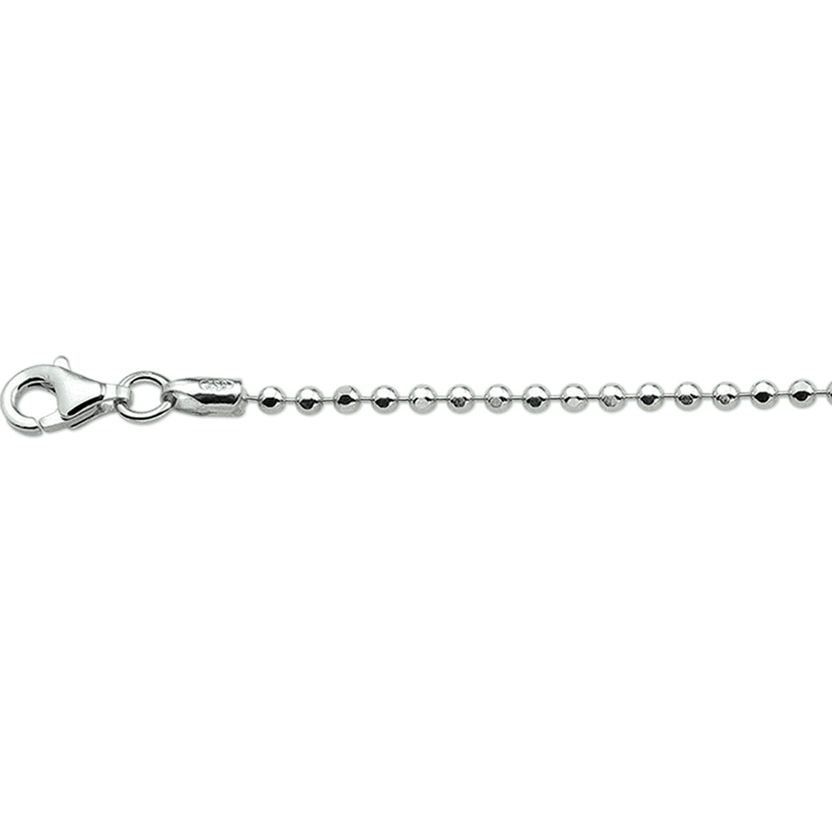 enkelbandje gediamanteerde bolletjes 24 + 2 cm zilver gerhodineerd