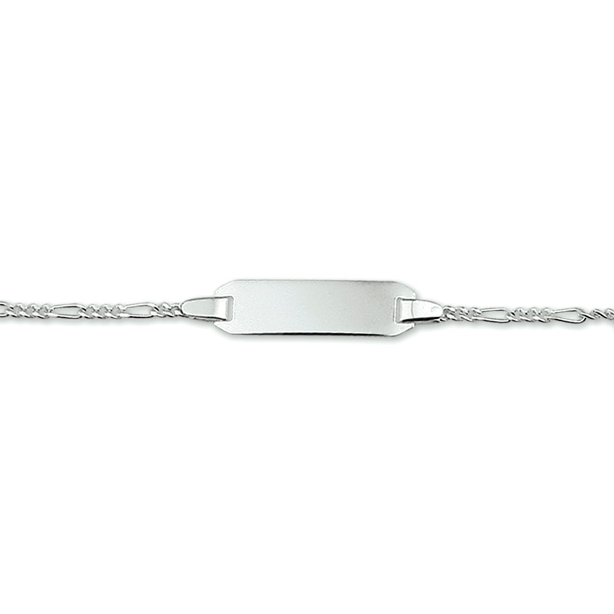 Gravurarmband Figaroplatte 5,0 mm silberweiß