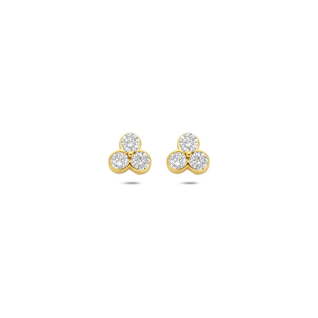 oorknoppen lab grown diamant 0.52ct (2x 0.26ct) f vs 5,5 mm 14K geelgoud