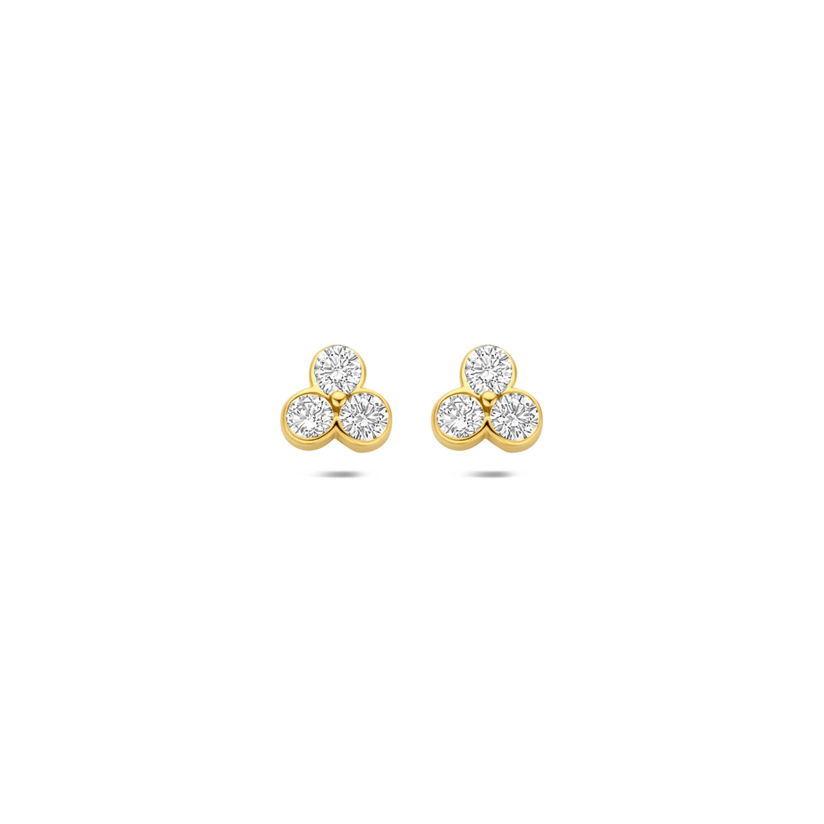 oorknoppen lab grown diamant 0.52ct (2x 0.26ct) f vs 5,5 mm 14K geelgoud