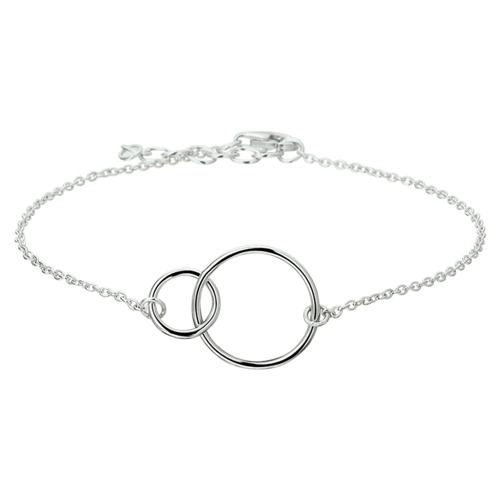 Armband Kreise 1,3 mm 16 + 2,5 cm Silber rhodiniert