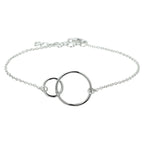 Armband Kreise 1,3 mm 16 + 2,5 cm Silber rhodiniert