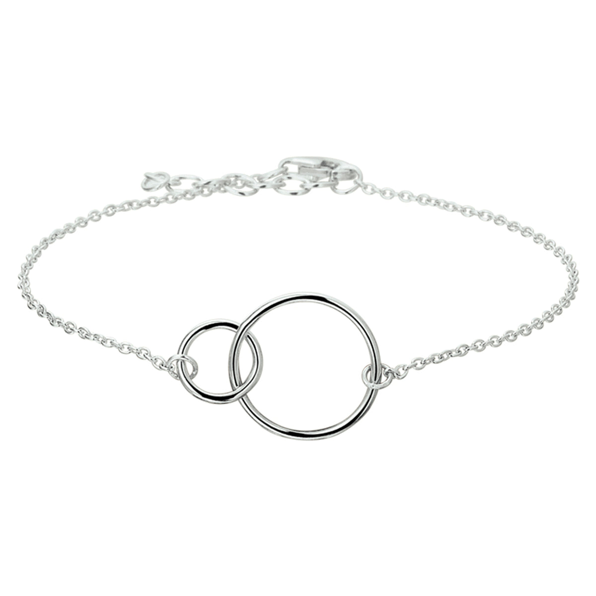 Armband Kreise 1,3 mm 16 + 2,5 cm Silber rhodiniert