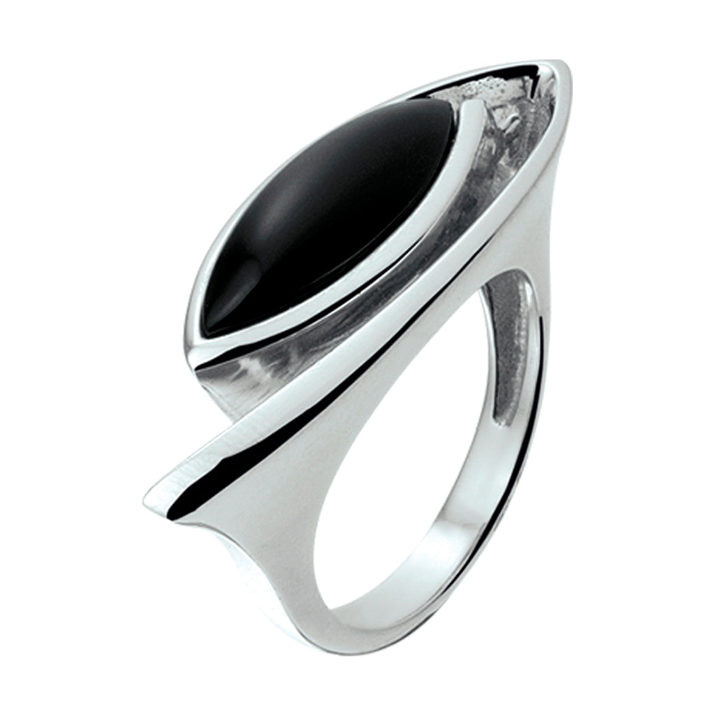 ring onyx zilver gerhodineerd
